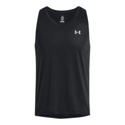 Tank top Under Armour Launch. Czarne t-shirty męskie Under Armour, l, bez wzorów, z materiału, bez kołnierzyka. Za 158.80 zł.