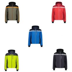 Kurtka męska narciarska CMP 34W4687. Czerwone kurtki snowboardowe męskie CMP, m, bez wzorów, bez kaptura, narciarskie. Za 949.99 zł.