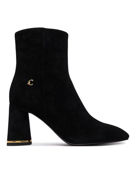 Coccinelle Botki C-everday Sue E4 U1N 11 02 01 Czarny. Czarne botki damskie Coccinelle, ze skóry, bez obcasa, na słupku, bez zapięcia. Za 1,299.00 zł.