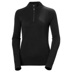 Damski sweter 1/2 zip Helly Hansen Lifa. Czarne swetry damskie Helly Hansen, l, bez wzorów, z materiału, klasyczne, bez kołnierzyka, bez ramiączek, bez kaptura. Za 525.50 zł.