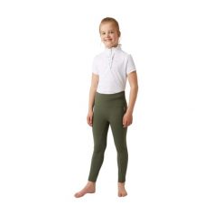 Dziewczęce legginsy jeździeckie z pełną przyczepnością Horze Gillian. Zielone legginsy dla dziewczynek HORZE, bez wzorów, z elastanu. Za 251.50 zł.
