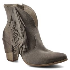 Brązowe Botki Exquisite Damskie Modne Obuwie. Brązowe botki damskie EXQUISITE, na wiosnę, ze skóry, boho, bez obcasa, na słupku, bez zapięcia. Za 269.00 zł.