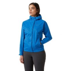 Kurtka przeciwdeszczowa damska Helly Hansen Loke. Niebieskie kurtki sportowe damskie Helly Hansen, m, bez wzorów, bez kaptura, trekkingowe. Za 494.00 zł.