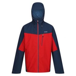 Męska Kurtka Przeciwdeszczowa Z Kapturem Birchdale. Czerwone kurtki sportowe męskie Regatta, m, bez wzorów, trekkingowe. Za 159.99 zł.