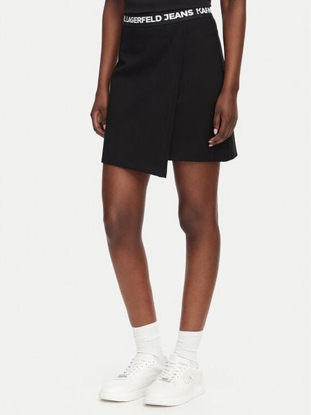 Karl Lagerfeld Jeans Spódnica mini B3W12004 Czarny Regular Fit. Czarne spódnice damskie Karl Lagerfeld Jeans, xs, bez wzorów, z jeansu, mini, trapezowe. Za 389.99 zł.