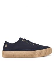 Tommy Hilfiger Espadryle Vulc Espadrille Sneaker FW0FW08404 Granatowy. Niebieskie espadryle damskie Tommy Hilfiger, bez wzorów, z materiału, bez obcasa, bez zapięcia. Za 219.99 zł.