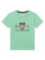 Beverly Hills Polo Club T-Shirt P-SS26B-TS414011 Zielony Regular Fit. Zielone t-shirty dla chłopców Beverly Hills Polo Club, bez wzorów, z bawełny, bez ramiączek. Za 92.99 zł.