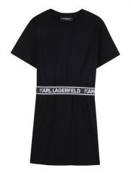 Karl Lagerfeld Kids Sukienka codzienna Z31152 S Czarny Regular Fit. Czarne sukienki dla dziewczynek Karl Lagerfeld Kids, bez wzorów, z bawełny, bez ramiączek. Za 375.99 zł.