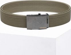 Ombre Pasek męski parciany A376 - khaki. Brązowe paski damskie Ombre, bez wzorów. Za 49.99 zł.