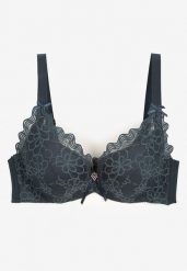 Ciemnozielony Koronkowy Biustonosz z Regulowanymi Ramiączkami Tinalle. Zielone biustonosze Renee, bez wzorów, z koronki. Za 29.99 zł.