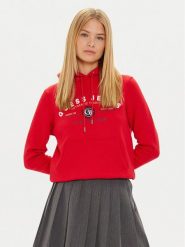Guess Jeans Bluza W4BQ20 KC811 Bordowy Regular Fit. Czerwone bluzy damskie Guess Jeans, l, z aplikacjami, z bawełny, bez kaptura. Za 189.99 zł.