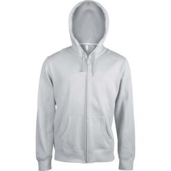 Bluza z kapturem i zamkiem błyskawicznym Kariban blanc. Białe bluzy męskie KARIBAN, xl, bez wzorów, z bawełny, z kapturem. Za 219.00 zł.