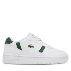 Sneakersy Lacoste. Białe trampki i tenisówki chłopięce Lacoste, bez wzorów, bez zapięcia. Za 199.99 zł.