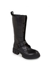 Tommy Hilfiger Kozaki Cool Monochromatic Bikerboot FW0FW07338 Czarny. Czarne kozaki damskie Tommy Hilfiger, ze skóry, bez obcasa, na płaskiej podeszwie. Za 1,099.00 zł.