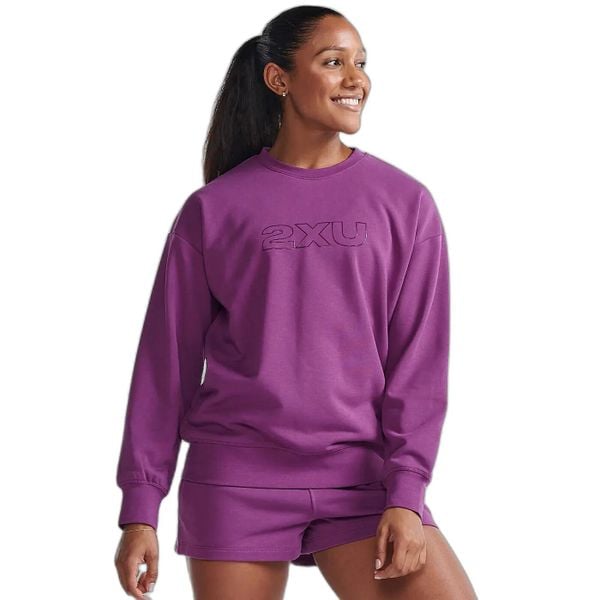 Bluza damska 2XU Motion French Terry Crew. Białe bluzy damskie 2XU, xs, bez wzorów, z polaru, bez kaptura. Za 376.50 zł.