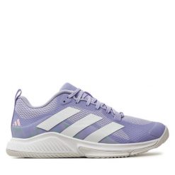 Buty halowe adidas. Fioletowe obuwie sportowe damskie Adidas, bez wzorów. Za 279.99 zł.
