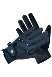 Rękawiczki jeździeckie damskie EQUESTRIAN QUEEN Abaco wiosna/lato 2026. Czarne rękawiczki damskie EQUESTRIAN QUEEN, na lato, z aplikacjami, z materiału, eleganckie. Za 119.99 zł.
