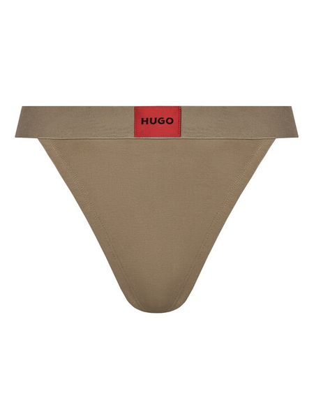 HUGO Stringi String Red Label 50492326 Brązowy. Brązowe stringi damskie Hugo, s, bez wzorów, z bawełny. Za 49.99 zł.