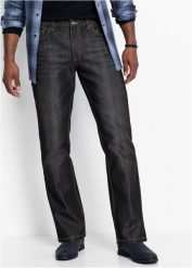 Jeansy regular fit, straight. Czarne jeansy męskie bonprix. Za 144.99 zł.