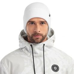 Czapka zimowa beanie męska Snowflake. Białe czapki i kapelusze męskie SIROKO, na zimę, bez wzorów, z tkaniny, sportowe. W wyprzedaży za 84.00 zł.