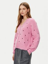 YAS Kardigan Bow 26034899 Różowy Regular Fit. Czerwone kardigany damskie YAS, s, bez wzorów, z syntetyku. Za 289.99 zł.