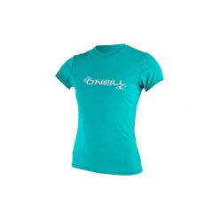 Koszulka damska O'Neill wetsuits Basic Skins. Niebieskie koszulki sportowe damskie O'Neill, bez wzorów, bez kołnierzyka, bez ramiączek. Za 154.50 zł.