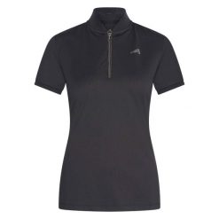Damska koszulka jeździecka z zamkiem błyskawicznym Euro-Star Ramona. Czarne t-shirty damskie EURO-STAR, xs, bez wzorów, z materiału, retro, bez kołnierzyka. Za 247.80 zł.