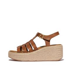 Klapki na koturnie w stylu rybaka damskie FitFlop Platfforms. Brązowe klapki damskie FIT FLOP, bez wzorów, bez obcasa, na koturnie, bez zapięcia. Za 695.00 zł.