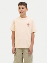 Jack & Jones Junior T-Shirt Canggu 12278649 Beżowy Relaxed Fit. Brązowe t-shirty dla chłopców Jack & Jones Junior, bez wzorów, z bawełny, bez ramiączek. Za 49.99 zł.