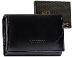 Portfel skórzany Rovicky R-RD-38-GCL Black czarny. Czarne portfele damskie ROVICKY, bez wzorów, ze skóry. Za 75.99 zł.