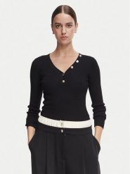 Morgan Bluzka 261-MBANBIN Czarny Slim Fit. Czarne bluzki damskie Morgan, xs, bez wzorów, z syntetyku, bez kołnierzyka, bez ramiączek. Za 159.99 zł.