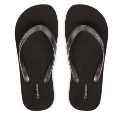 Japonki Calvin Klein. Czarne klapki damskie Calvin Klein, bez wzorów, bez obcasa. Za 149.99 zł.