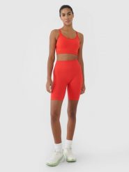 4F Legginsy kolarki bezszwowe treningowe damskie - czerwone M/L. Czerwone legginsy damskie 4f, l, bez wzorów, z dzianiny, klasyczne, z podwyższonym stanem, na fitness i siłownię. W wyprzedaży za 59.99 zł.