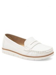 Clara Barson Mokasyny WYL3648-1 Biały. Białe mokasyny damskie Clara Barson, z materiału. Za 119.99 zł.