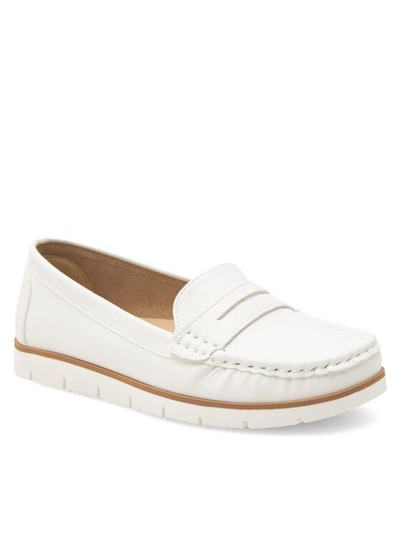 Clara Barson Mokasyny WYL3648-1 Biały. Białe mokasyny damskie Clara Barson, z materiału. Za 119.99 zł.