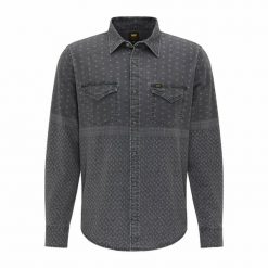 LEE CLEAN REG WESTERN MĘSKA KOSZULA JEANSOWA BLACK L66RQD01 112140585. Czarne koszule męskie Lee, l, bez wzorów, z jeansu, bez kołnierzyka, bez ramiączek. Za 129.99 zł.