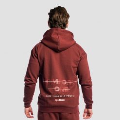 Bluza męska fitness oversize z zamkiem Zone Cherrywood. Czerwone bluzy sportowe męskie GYMBEAM, m, bez wzorów, z bawełny, bez kaptura, na fitness i siłownię. Za 140.90 zł.