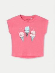 NAME IT T-Shirt Vigea 13228175 Różowy Regular Fit. Czerwone t-shirty i topy dla dziewczynek Name it, bez wzorów, z bawełny, bez ramiączek. Za 44.99 zł.