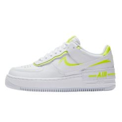Buty do chodzenia dla dorosłych Air Force 1 Shadow White Lemon Venom. Białe obuwie sportowe damskie Nike, bez wzorów, ze skóry, tenisowe, Nike Air Force. Za 2,321.35 zł.