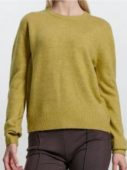 Sweter melanżowy basic - żółty. Żółte swetry damskie Sinsay, l, bez wzorów, bez kołnierzyka, bez ramiączek, bez kaptura. Za 39.99 zł.