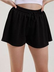 Szorty dresowe z luźnymi nogawkami soft touch - czarny. Czarne szorty damskie Sinsay, l, bez wzorów, z dresówki. Za 39.99 zł.