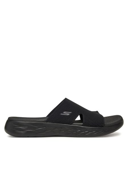 Skechers Klapki On-The-Go 600-Oceanside 140003/BBK Czarny. Czarne klapki damskie Skechers, bez wzorów, z materiału, bez obcasa. Za 189.99 zł.