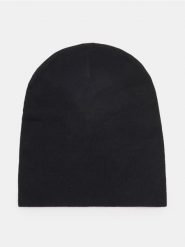 Cienka czapka beanie z wiskozą - czarny. Czarne czapki i kapelusze damskie Sinsay, bez wzorów, z wiskozy. Za 9.99 zł.