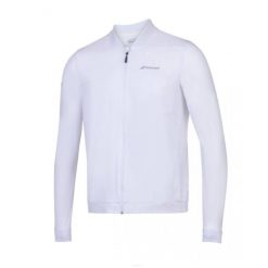 Bluza tenisowa Babolat Play Jacket. Białe bluzy męskie BABOLAT, m, bez wzorów, z dresówki, bez kaptura, tenisowe. Za 145.00 zł.