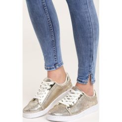 Złote Trampki Alma. Żółte obuwie sportowe damskie Born2be, bez wzorów, z materiału. Za 39.99 zł.