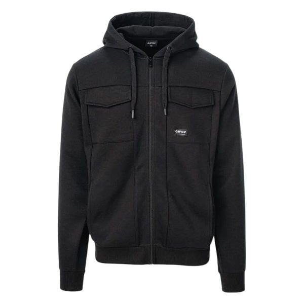 Bluza Rozpinana Męska Barin. Czarne bluzy męskie Hi-tec, l, bez wzorów, z bawełny, z kapturem. Za 215.99 zł.