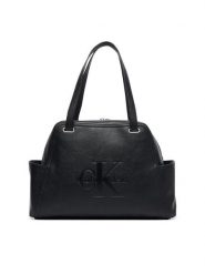 Calvin Klein Torebka Pockets Monologo Tote LV04F3689G Czarny. Czarne torebki do ręki damskie Calvin Klein, bez wzorów, ze skóry, bez dodatków. Za 649.99 zł.