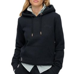 Bluza damska z kapturem Superdry Essential Logo Emb Hb. Niebieskie bluzy damskie Superdry., m, bez wzorów, z bawełny, z kapturem. Za 290.75 zł.