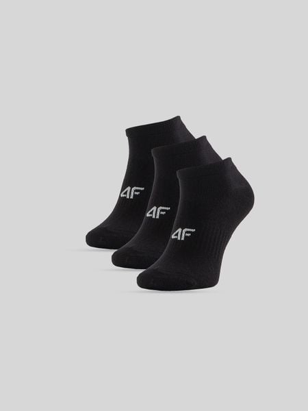 4F Skarpetki krótkie (3-pack) męskie - czarne 43-46. Czarne skarpety męskie 4f, bez wzorów, z bawełny. Za 49.99 zł.