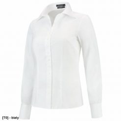 Fitted Blouse - ADLER - Fitted Blouse - Koszula damska, 130 g/m2, 60 % bawełna, 40 % poliester - biały 36. Białe koszule damskie TRICORP, m, bez wzorów, z bawełny, bez kołnierzyka. Za 294.14 zł.